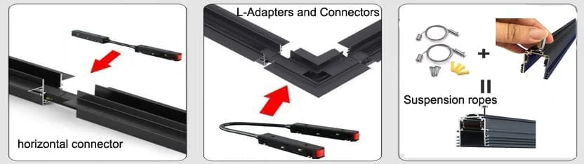 Adapter und Verbinder des Magnetschienensystems 1