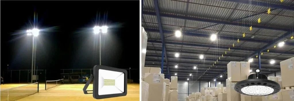 Hallenstrahler oder LED-Flutlichtstrahler: nutzbare Lichtverteilung vergleichen