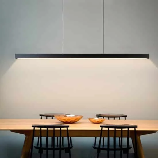 Lineare LED-Pendelleuchten für Essbereich und Küche