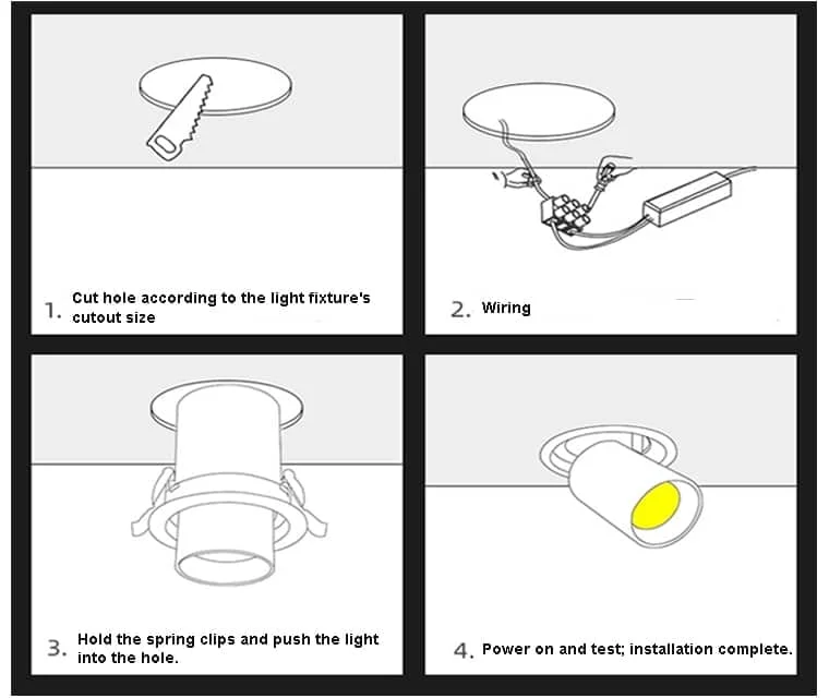 Montage eines herausziehbaren Downlights