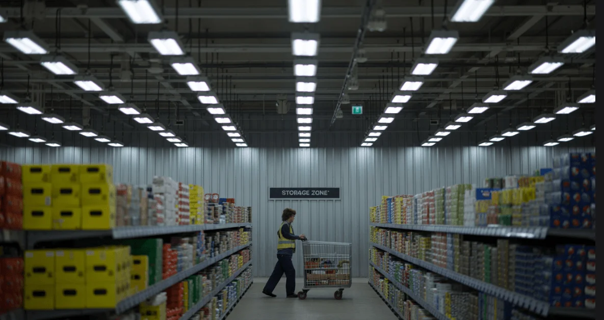 Lagerbereich des Supermarkts