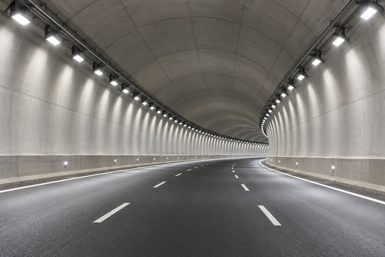 road tunnel led wall and ceiling lighting
