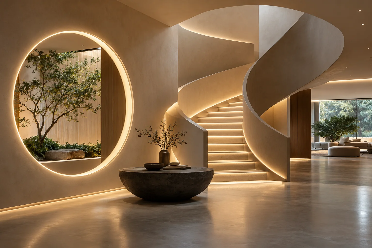 sculptural stair interior indirect led lighting